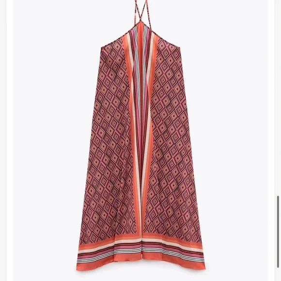 ZARA PRINTED MIDI DRESS - Picture 6 of 10